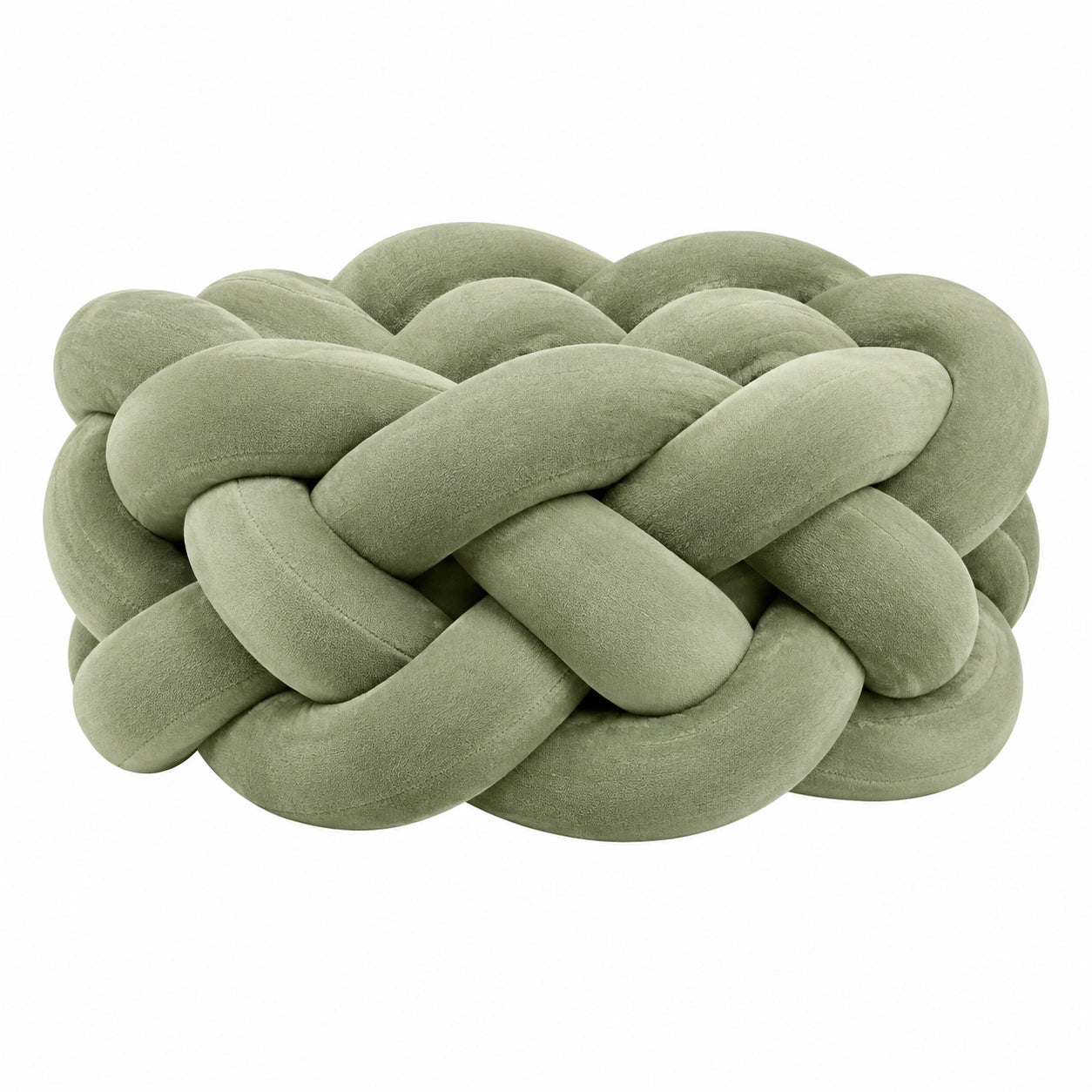 Knotenkissen 35 x 35 cm Samtoptik Salbeigrün dekoratives Sofakissen