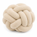 Knotenkissen 30 cm Bouclé Textil Creme Dekokissen für Wohnraum