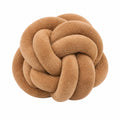 Knotenkissen 30 cm aus Teddy-Stoff Braun als Wohnaccessoire