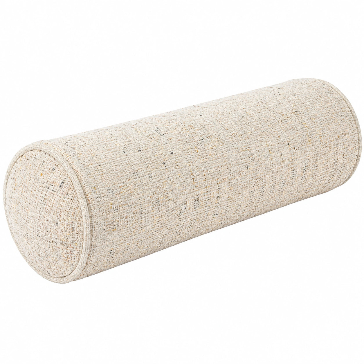 Nackenrolle 15 x 50 cm aus Webstoff in Beige für Sofa und Bett