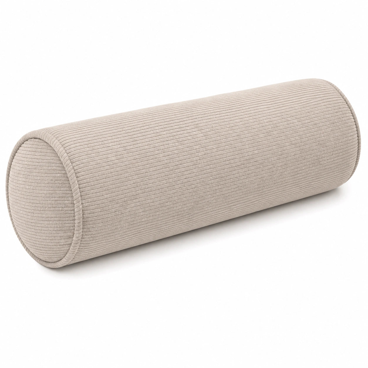 Nackenrolle 20 x 60 cm aus Cordstoff Beige für Sofa und Bett