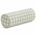 Nackenrolle 20 x 50 cm Textil Salbeigrün Creme kariert dekorativ