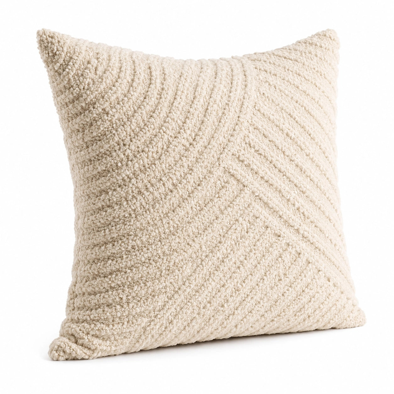 Dekokissen 45 x 45 cm aus Textil in Creme für Sofa und Wohnbereich