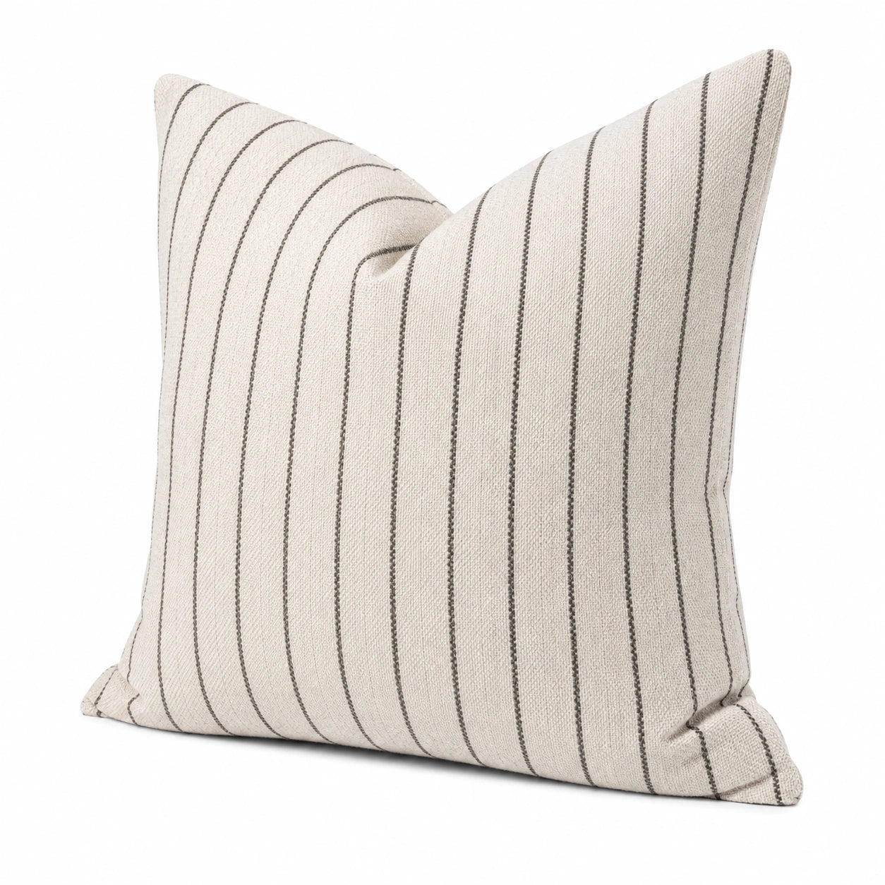 Dekokissen 50 x 50 cm Textil Beige Grau gestreift