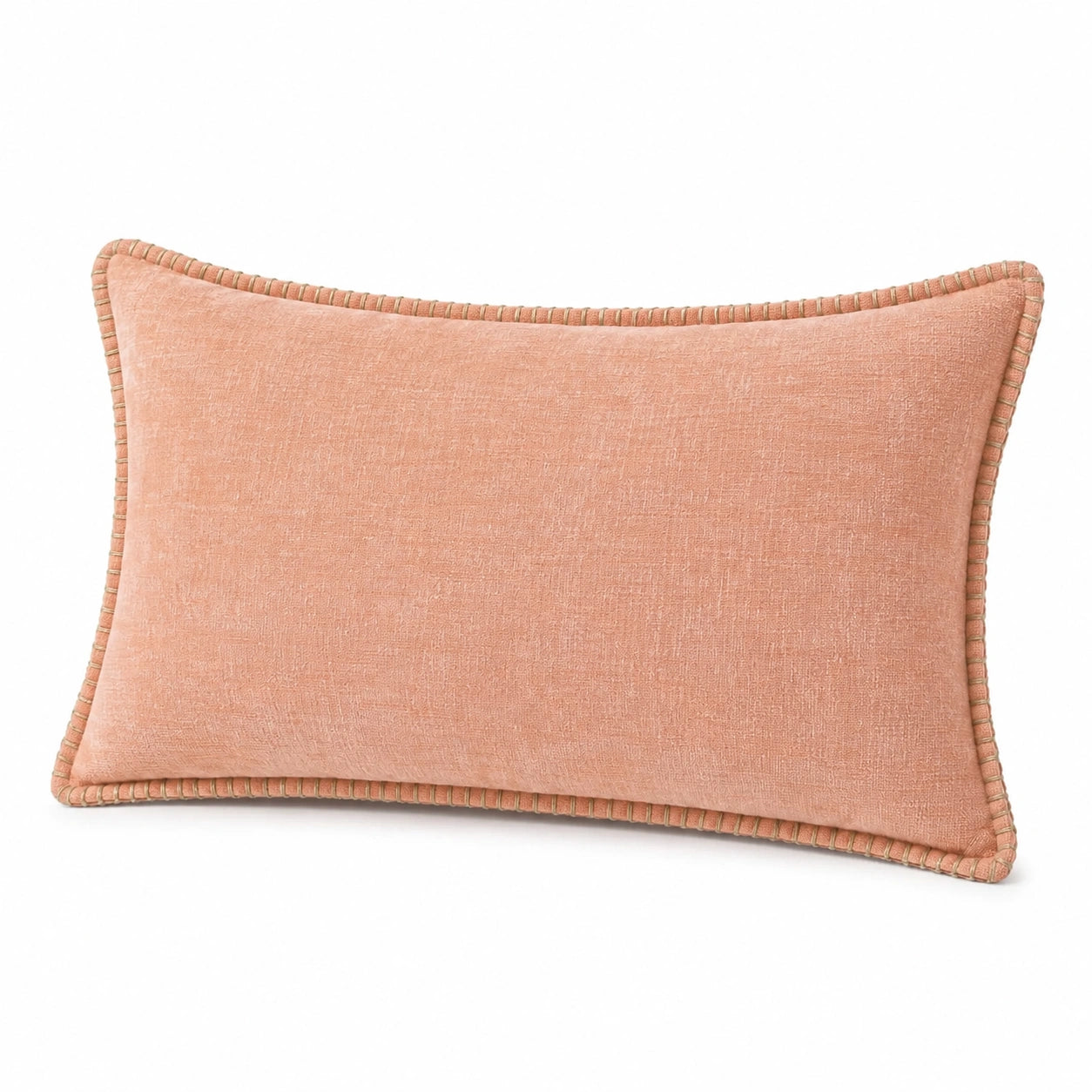 Dekokissen 50 x 30 cm Rosa mit strukturierter Textiloberfläche und Kordelpaspel
