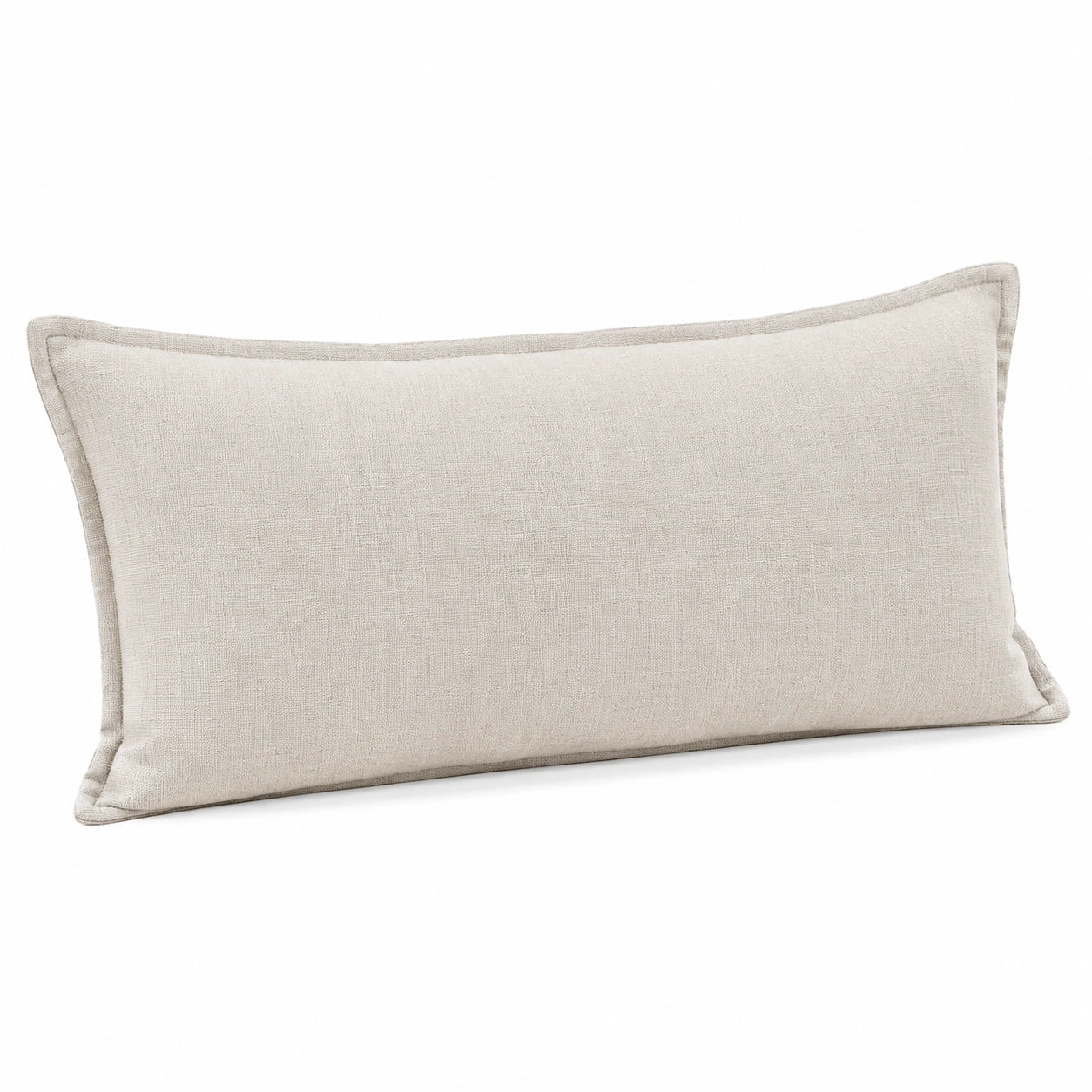 Rechteckiges Dekokissen 50 x 30 cm Beige Textil mit Keder