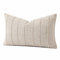Dekokissen 50 x 30 cm Beige Textil mit Strukturstreifen