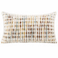 Dekokissen 50 x 35 cm Textil Creme Mehrfarbig mit Struktur
