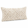 Dekokissen 50 x 30 cm Textil Creme strukturiert