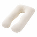 U-förmiges Körperkissen 140 cm Creme Plüsch stützend