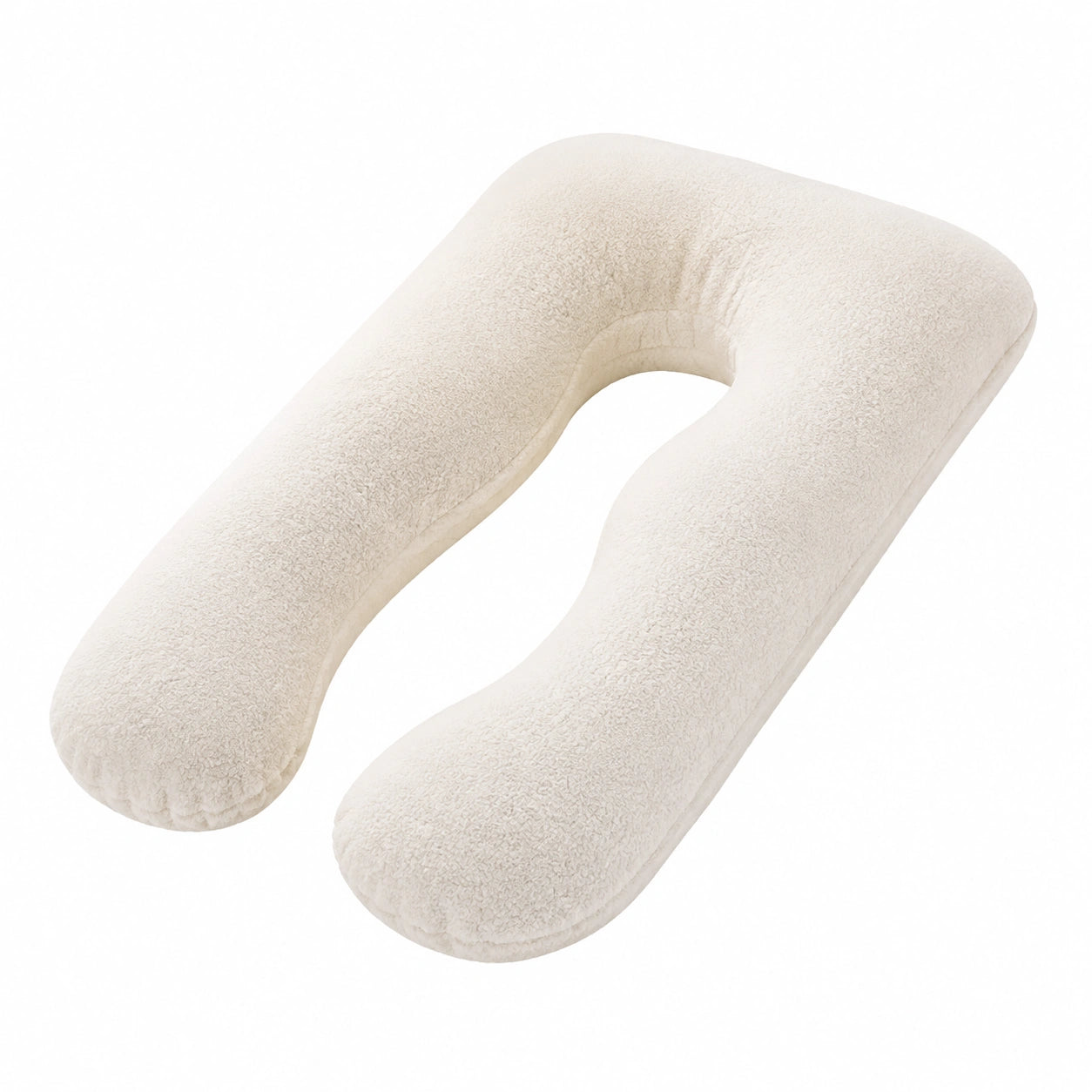 U-förmiges Körperkissen 140 cm Creme Plüsch stützend