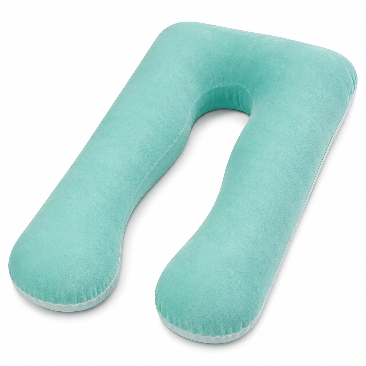 U-förmiges Schwangerschaftskissen 135 cm aus Textil in Türkis - stützendes Seitenschläferkissen